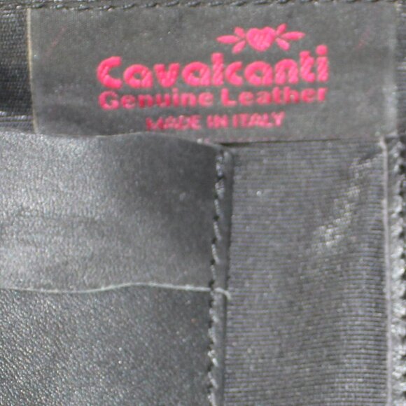VTD Cavalcanti Genuine Cow pattern Leather Shoulder Black bag Made in Italy - Picture 8 of 9